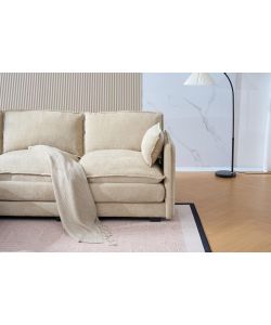 Domo Mea Divano 3 Posti Modulare Beige 253x89x87 cm Design Contemporaneo