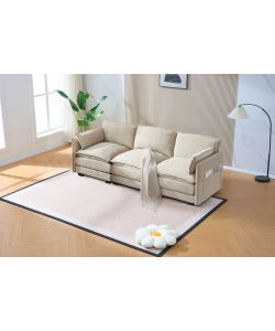 Domo Mea Divano 3 Posti Modulare Beige 253x89x87 cm Design Contemporaneo