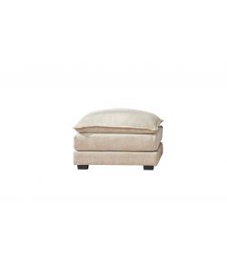 Pouf Ottomano Imbottito con Cuscino Cloud in Tessuto Beige 80x63x47 cm Domo Mea