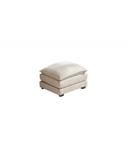 Pouf Ottomano Imbottito con Cuscino Cloud in Tessuto Beige 80x63x47 cm Domo Mea