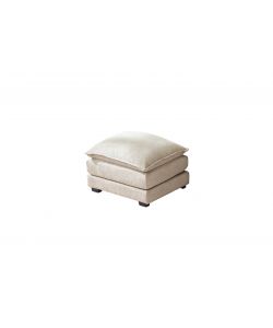Pouf Ottomano Imbottito con Cuscino Cloud in Tessuto Beige 80x63x47 cm Domo Mea