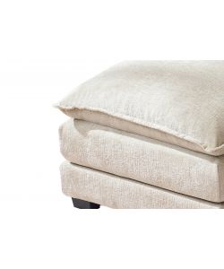 Pouf Ottomano Imbottito con Cuscino Cloud in Tessuto Beige 80x63x47 cm Domo Mea