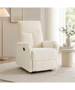 Alba Poltrona Relax Elettrica Beige 75x89x101 cm con Reclinazione
