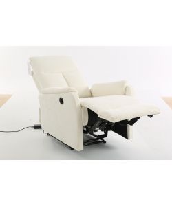 Alba Poltrona Relax Elettrica Beige 75x89x101 cm con Reclinazione