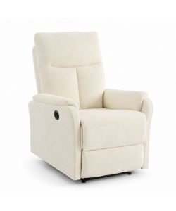 Alba Poltrona Relax Elettrica Beige 75x89x101 cm con Reclinazione