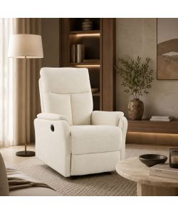 Alba Poltrona Relax Elettrica Beige 75x89x101 cm con Reclinazione