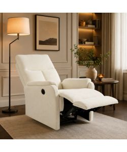 Alba Poltrona Relax Elettrica Beige 75x89x101 cm con Reclinazione