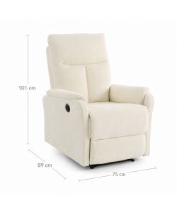 Alba Poltrona Relax Elettrica Beige 75x89x101 cm con Reclinazione