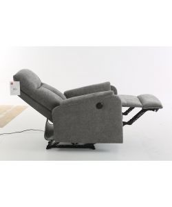 Alba Poltrona Relax Elettrica Grigio Scuro 75x89x101 cm Reclinabile