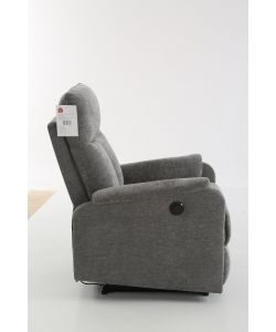 Alba Poltrona Relax Elettrica Grigio Scuro 75x89x101 cm Reclinabile