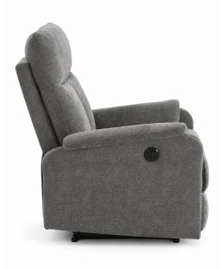 Alba Poltrona Relax Elettrica Grigio Scuro 75x89x101 cm Reclinabile