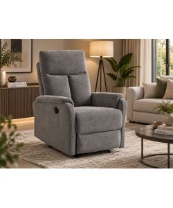 Alba Poltrona Relax Elettrica Grigio Scuro 75x89x101 cm Reclinabile