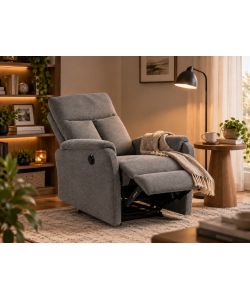 Alba Poltrona Relax Elettrica Grigio Scuro 75x89x101 cm Reclinabile