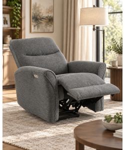 Lily Poltrona Relax Elettrica Grigia con Vibromassaggio 89x99 cm