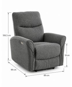 Lily Poltrona Relax Elettrica Grigia con Vibromassaggio 89x99 cm