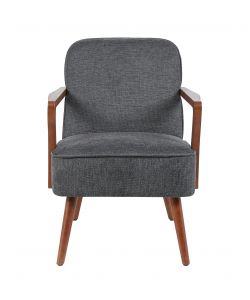 Poltrona Larsen Grigio Scuro Tessuto Imbottito 61x68x80 cm