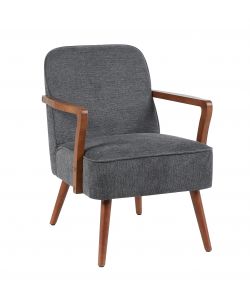 Poltrona Larsen Grigio Scuro Tessuto Imbottito 61x68x80 cm