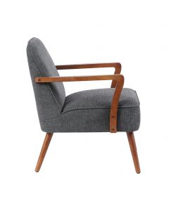 Poltrona Larsen Grigio Scuro Tessuto Imbottito 61x68x80 cm