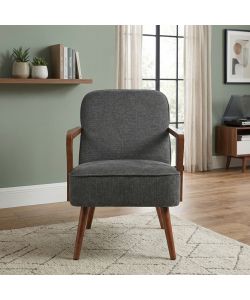 Poltrona Larsen Grigio Scuro Tessuto Imbottito 61x68x80 cm