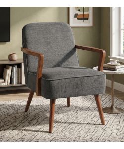 Poltrona Larsen Grigio Scuro Tessuto Imbottito 61x68x80 cm