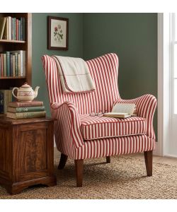 Poltrona Rosy Rosso Rigato 72x80x94 cm Design Elegante Interno