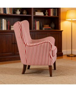 Poltrona Rosy Rosso Rigato 72x80x94 cm Design Elegante Interno