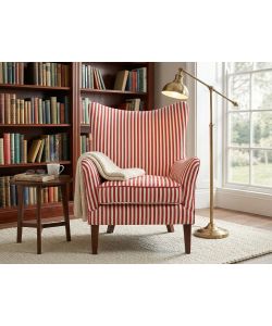 Poltrona Rosy Rosso Rigato 72x80x94 cm Design Elegante Interno