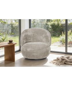 Poltrona Cleo girevole beige 74x83x69 cm design moderno interno