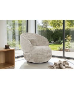 Poltrona Cleo girevole beige 74x83x69 cm design moderno interno