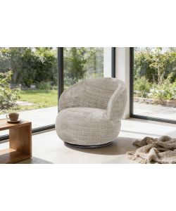 Poltrona Cleo girevole beige 74x83x69 cm design moderno interno