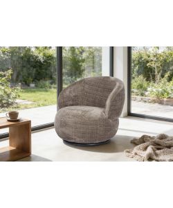 Poltrona girevole Cleo Taupe 74x83x69 cm Tessuto moderno