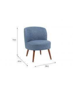 Poltroncina Sole Blu Tessuto Imbottito 58x67x73 cm Arredo Interno