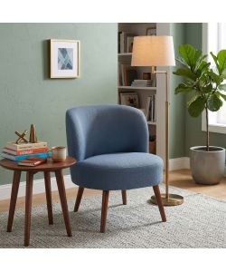 Poltroncina Sole Blu Tessuto Imbottito 58x67x73 cm Arredo Interno
