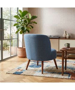 Poltroncina Sole Blu Tessuto Imbottito 58x67x73 cm Arredo Interno