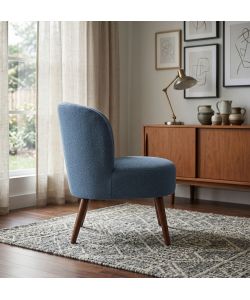 Poltroncina Sole Blu Tessuto Imbottito 58x67x73 cm Arredo Interno