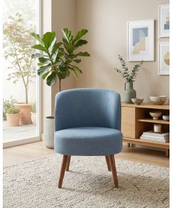 Poltroncina Sole Blu Tessuto Imbottito 58x67x73 cm Arredo Interno