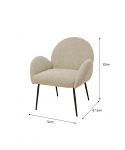 Domo Mea Poltroncina Fly Beige Tessuto Imbottito 72x67,5x82 cm Design Moderno