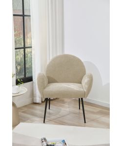Domo Mea Poltroncina Fly Beige Tessuto Imbottito 72x67,5x82 cm Design Moderno