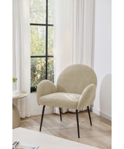 Domo Mea Poltroncina Fly Beige Tessuto Imbottito 72x67,5x82 cm Design Moderno
