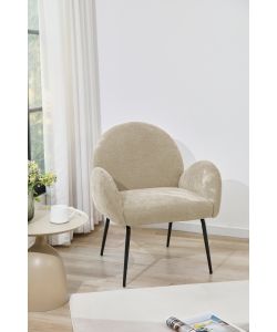 Domo Mea Poltroncina Fly Beige Tessuto Imbottito 72x67,5x82 cm Design Moderno