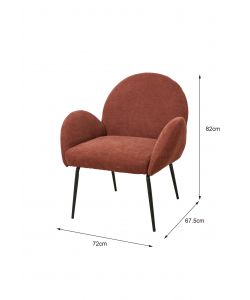 Domo Mea Poltroncina Fly imbottita color mattone 72x67,5x82 cm metallo