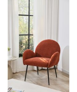 Domo Mea Poltroncina Fly imbottita color mattone 72x67,5x82 cm metallo
