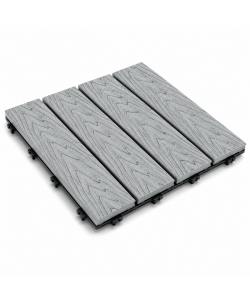 Piastrella ad incastro WPC 30x30 cm per esterni colore Grigio antiscivolo
