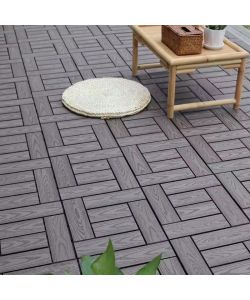 Piastrella ad incastro WPC 30x30 cm per esterni colore Grigio antiscivolo
