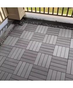 Piastrella ad incastro WPC 30x30 cm per esterni colore Grigio antiscivolo