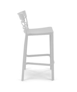 Domo Mea Sgabello Flow alto bianco in tecnopolimero 49,5x51x101 cm resistente