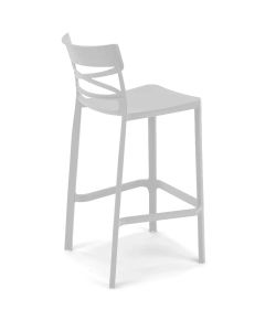 Domo Mea Sgabello Flow alto bianco in tecnopolimero 49,5x51x101 cm resistente