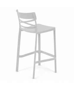 Domo Mea Sgabello Flow alto bianco in tecnopolimero 49,5x51x101 cm resistente