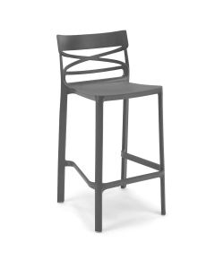 Domo Mea Flow Sgabello alto antracite 49,5x51x101 cm in tecnopolimero