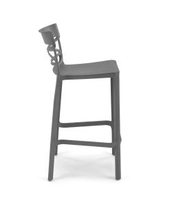 Domo Mea Flow Sgabello alto antracite 49,5x51x101 cm in tecnopolimero
